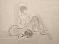 Two female nudes study